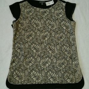 The Limited Lace front black shirt Size M